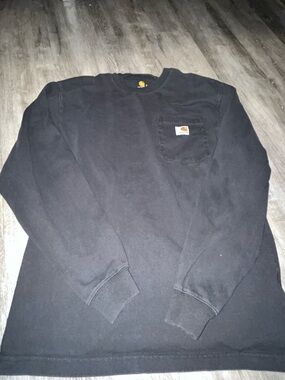 Carhartt Black Crewneck Long Sleeve Pocket Shirt